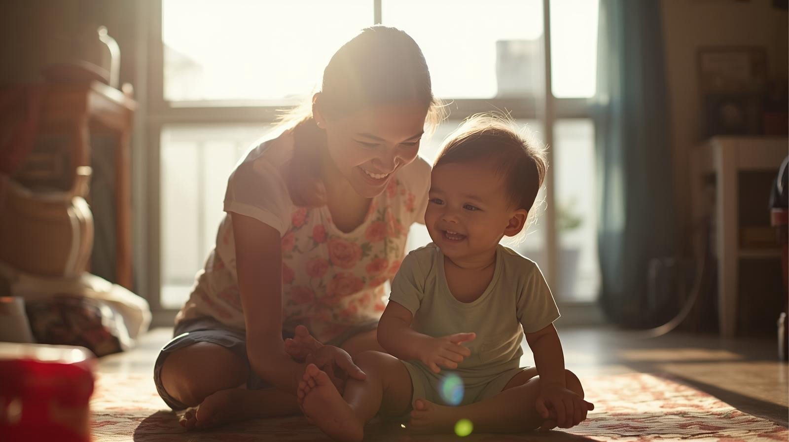 Helper in Hong Kong playing with kid