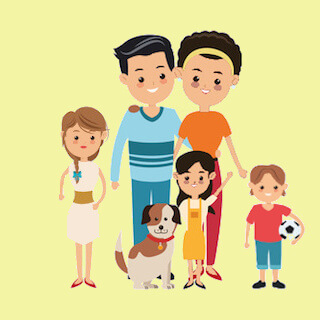 Happy family looking for second helper